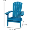 image:imageFlash Furniture Charlestown Folding Adirondack Chair  Black  Poly Resin  IndoorOutdoor  Weather Resistant  Set of 2Blue