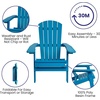 image:imageFlash Furniture Charlestown Folding Adirondack Chair  Black  Poly Resin  IndoorOutdoor  Weather Resistant  Set of 2Blue