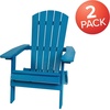 image:imageFlash Furniture Charlestown Folding Adirondack Chair  Black  Poly Resin  IndoorOutdoor  Weather Resistant  Set of 2Blue