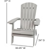 image:imageFlash Furniture Charlestown Folding Adirondack Chair  Black  Poly Resin  IndoorOutdoor  Weather Resistant  Set of 2Grey