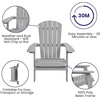 image:imageFlash Furniture Charlestown Folding Adirondack Chair  Black  Poly Resin  IndoorOutdoor  Weather Resistant  Set of 2Grey