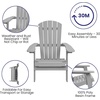 image:imageFlash Furniture Charlestown Folding Adirondack Chair  Black  Poly Resin  IndoorOutdoor  Weather Resistant  Set of 2Grey