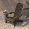 image:imageFlash Furniture Charlestown Folding Adirondack Chair  Black  Poly Resin  IndoorOutdoor  Weather Resistant  Set of 2Mahogany