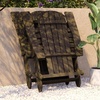 image:imageFlash Furniture Charlestown Folding Adirondack Chair  Black  Poly Resin  IndoorOutdoor  Weather Resistant  Set of 2Mahogany