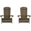 image:imageFlash Furniture Charlestown Folding Adirondack Chair  Black  Poly Resin  IndoorOutdoor  Weather Resistant  Set of 2Mahogany