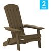 image:imageFlash Furniture Charlestown Folding Adirondack Chair  Black  Poly Resin  IndoorOutdoor  Weather Resistant  Set of 2Mahogany