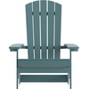 image:imageFlash Furniture Charlestown Folding Adirondack Chair  Black  Poly Resin  IndoorOutdoor  Weather Resistant  Set of 2Sea Foam