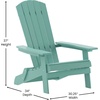 image:imageFlash Furniture Charlestown Folding Adirondack Chair  Black  Poly Resin  IndoorOutdoor  Weather Resistant  Set of 2Sea Foam