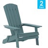 image:imageFlash Furniture Charlestown Folding Adirondack Chair  Black  Poly Resin  IndoorOutdoor  Weather Resistant  Set of 2Sea Foam