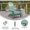 image:imageFlash Furniture Charlestown Folding Adirondack Chair  Black  Poly Resin  IndoorOutdoor  Weather Resistant  Set of 2Sea Foam