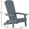 image:imageFlash Furniture Charlestown Folding Adirondack Chair  Black  Poly Resin  IndoorOutdoor  Weather Resistant  Set of 2Sea Foam