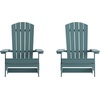 image:imageFlash Furniture Charlestown Folding Adirondack Chair  Black  Poly Resin  IndoorOutdoor  Weather Resistant  Set of 2Sea Foam