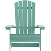image:imageFlash Furniture Charlestown Folding Adirondack Chair  Black  Poly Resin  IndoorOutdoor  Weather Resistant  Set of 2Sea Foam