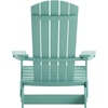 image:imageFlash Furniture Charlestown Folding Adirondack Chair  Black  Poly Resin  IndoorOutdoor  Weather Resistant  Set of 2Sea Foam