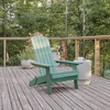 image:imageFlash Furniture Charlestown Folding Adirondack Chair  Black  Poly Resin  IndoorOutdoor  Weather Resistant  Set of 2Sea Foam