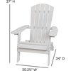 image:imageFlash Furniture Charlestown Folding Adirondack Chair  Black  Poly Resin  IndoorOutdoor  Weather Resistant  Set of 2White