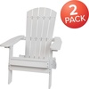 image:imageFlash Furniture Charlestown Folding Adirondack Chair  Black  Poly Resin  IndoorOutdoor  Weather Resistant  Set of 2White