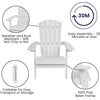 image:imageFlash Furniture Charlestown Folding Adirondack Chair  Black  Poly Resin  IndoorOutdoor  Weather Resistant  Set of 2White