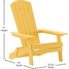image:imageFlash Furniture Charlestown Folding Adirondack Chair  Black  Poly Resin  IndoorOutdoor  Weather Resistant  Set of 2Yellow