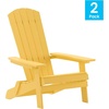 image:imageFlash Furniture Charlestown Folding Adirondack Chair  Black  Poly Resin  IndoorOutdoor  Weather Resistant  Set of 2Yellow