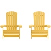 image:imageFlash Furniture Charlestown Folding Adirondack Chair  Black  Poly Resin  IndoorOutdoor  Weather Resistant  Set of 2Yellow