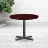 image:imageFlash Furniture Graniss 36 Round Natural Laminate Table Top with 30 x 30 Table Height BaseMahogany