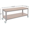 image:imageFlash Furniture Livingston Collection TV Stand in Brown Oak Wood Grain Finish with Metal Wheels