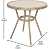 image:imageFlash Furniture Lourdes IndoorOutdoor Commercial French Bistro Set  Tempered Glass Top Table  2 Chairs  PE Rattan  Lt NAT Bamboo Print Aluminum Frame  NATWhtNatural  White RattanLight Natural Frame