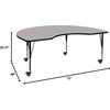 image:imageFlash Furniture Mobile 48W x 72L Kidney Red Thermal Laminate Activity Table  Height Adjustable Short LegsGrey