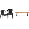 image:imageFlash Furniture Modern Rattan IndoorOutdoor Restaurant Dining Chairs and Barker 235 Square Tempered Glass Metal TableBlack