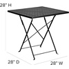 image:imageFlash Furniture Oia Commercial Grade 28 Square Light Gray IndoorOutdoor Steel Folding Patio TableBlack