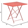 image:imageFlash Furniture Oia Commercial Grade 28 Square Light Gray IndoorOutdoor Steel Folding Patio TableCoral