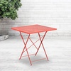 image:imageFlash Furniture Oia Commercial Grade 28 Square Light Gray IndoorOutdoor Steel Folding Patio TableCoral