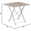 image:imageFlash Furniture Oia Commercial Grade 28 Square Light Gray IndoorOutdoor Steel Folding Patio TableLight Gray