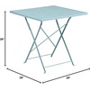 image:imageFlash Furniture Oia Commercial Grade 28 Square Light Gray IndoorOutdoor Steel Folding Patio TableSky Blue