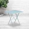 image:imageFlash Furniture Oia Commercial Grade 28 Square Light Gray IndoorOutdoor Steel Folding Patio TableSky Blue