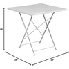 image:imageFlash Furniture Oia Commercial Grade 28 Square Light Gray IndoorOutdoor Steel Folding Patio TableWhite