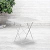 image:imageFlash Furniture Oia Commercial Grade 28 Square Light Gray IndoorOutdoor Steel Folding Patio TableWhite