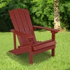 image:imageFlash Furniture Red Poly Resin Adirondack Chair and Matching Lattice Side Table IndoorOutdoor Set