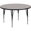 image:imageFlash Furniture 42 Round Grey HP Laminate Activity Table  Height Adjustable Short LegsGrey