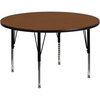 image:imageFlash Furniture 42 Round Grey HP Laminate Activity Table  Height Adjustable Short LegsOak