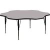image:imageFlash Furniture 60 Flower Yellow Thermal Laminate Activity Table  Height Adjustable Short LegsGrey