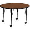 image:imageFlash Furniture Mobile 42 Round Grey HP Laminate Activity Table  Height Adjustable Short LegsOak