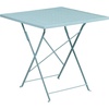 image:imageFlash Furniture Oia Commercial Grade 28 Square Light Gray IndoorOutdoor Steel Folding Patio TableSky Blue