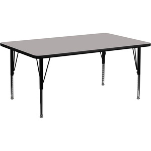 image:imageFlash Furniture 24W x 60L Rectangular Grey HP Laminate Activity Table  Height Adjustable Short LegsGrey