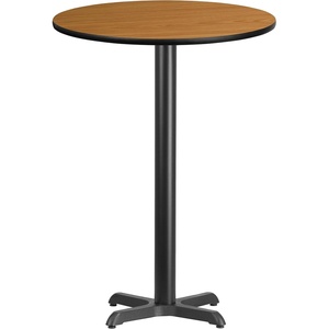 image:imageFlash Furniture 30 Round Mahogany Laminate Table Top with 22 x 22 Bar Height Table BaseNatural