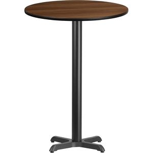 image:imageFlash Furniture 30 Round Mahogany Laminate Table Top with 22 x 22 Bar Height Table BaseWalnut