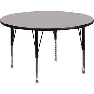 image:imageFlash Furniture 42 Round Grey HP Laminate Activity Table  Height Adjustable Short LegsGrey