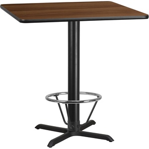 image:imageFlash Furniture 42 Square Black Laminate Table Top with 33 x 33 Bar Height Table Base and Foot RingWalnut
