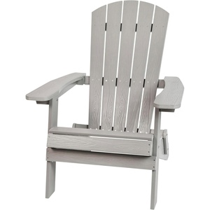 image:imageFlash Furniture Charlestown Folding Adirondack Chair  Black  Poly Resin  IndoorOutdoor  Weather Resistant  Set of 2Grey